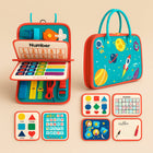 Montessori Travel Busy Board - Sensory Activity Board with Felt Case
