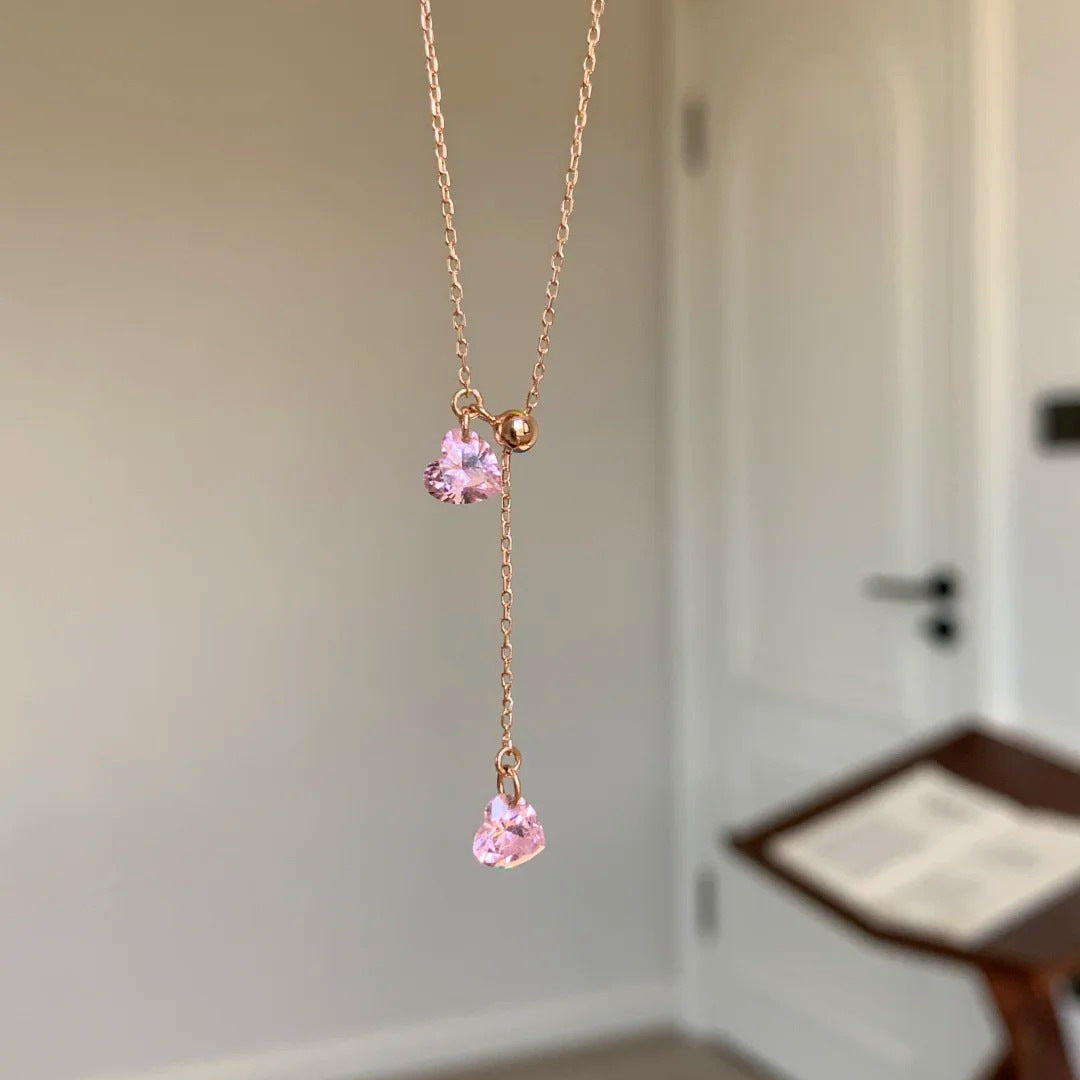 Tidal Pinky Heart Necklace