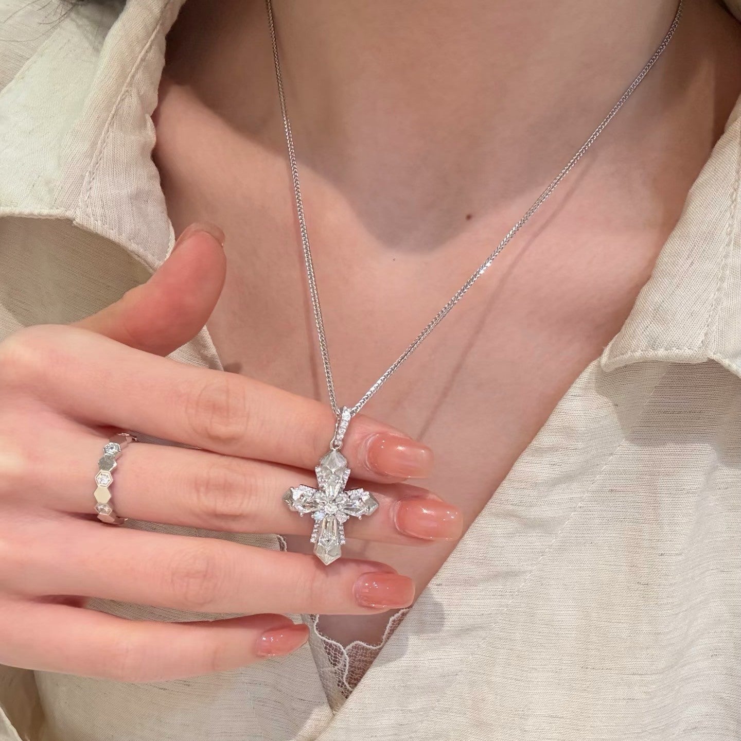 Zenith White Zircon Necklace