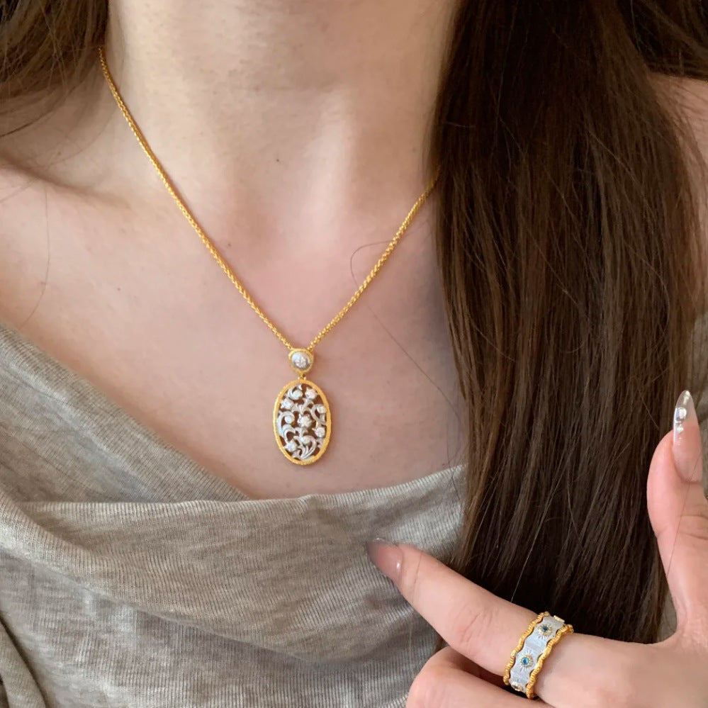 Lily of the Valley Hoop Earrings, Necklace & Ring