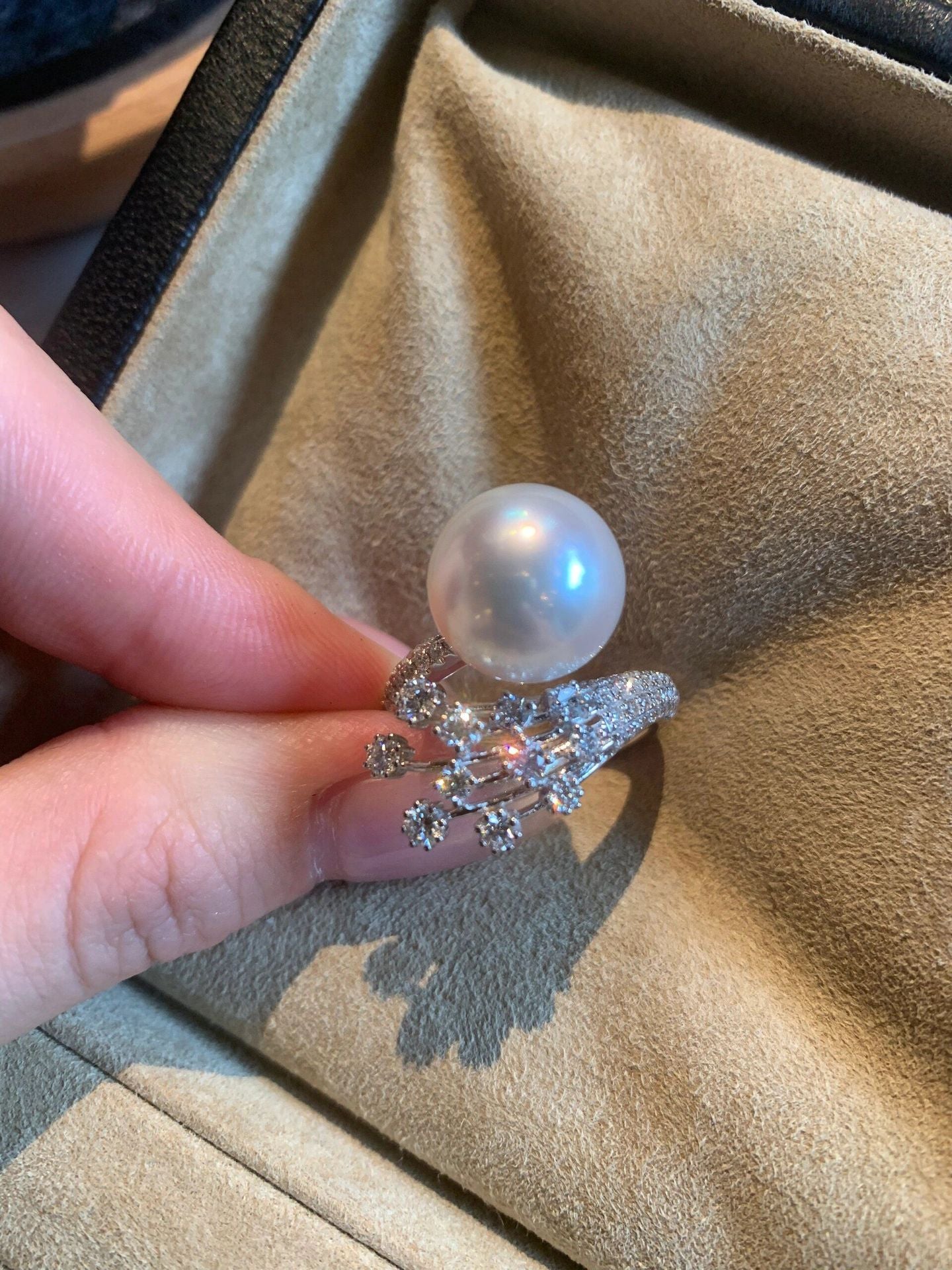 Rainbow Pearl Cuff Ring