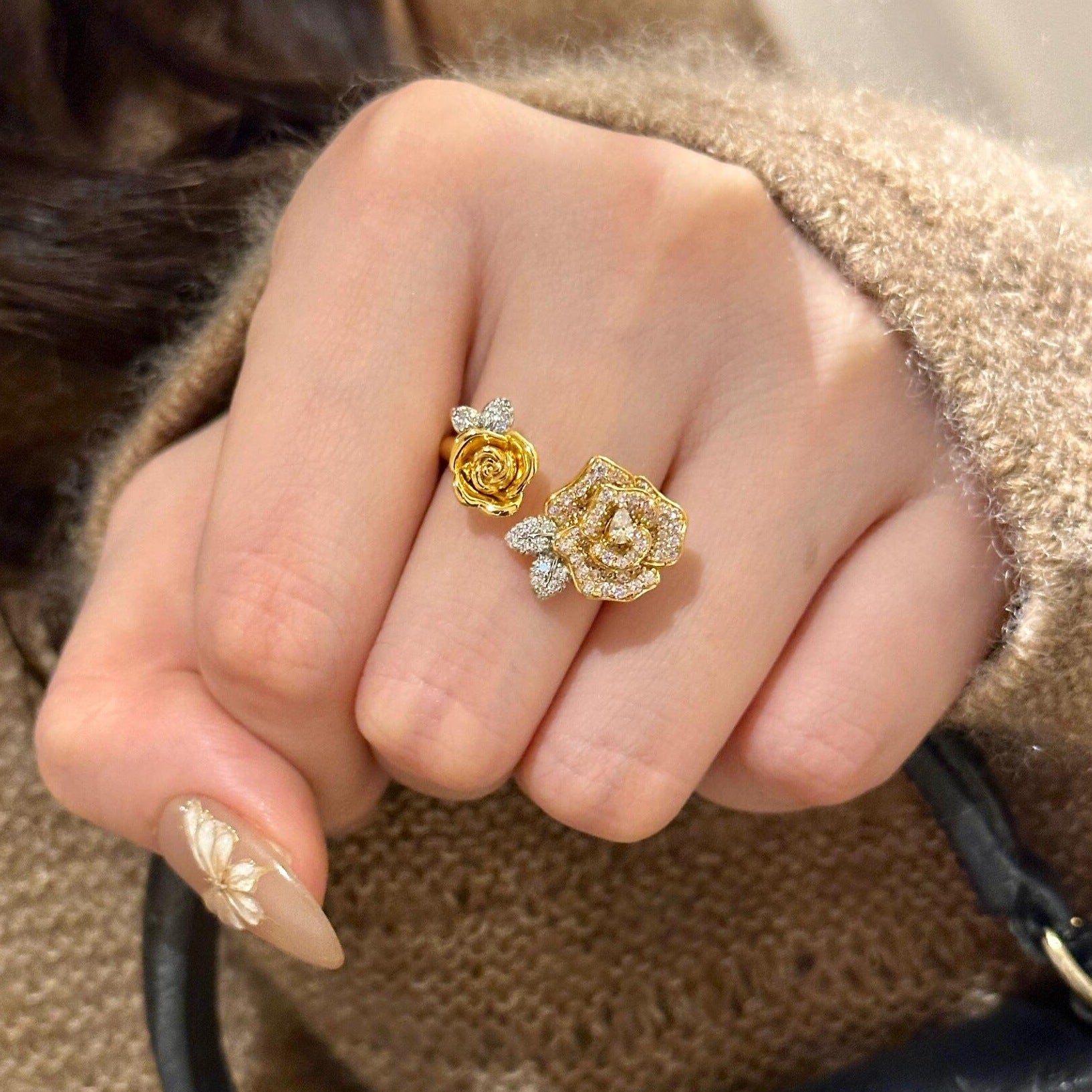 Felicity Yellow Rose Bracelet, Necklace & Cuff Ring