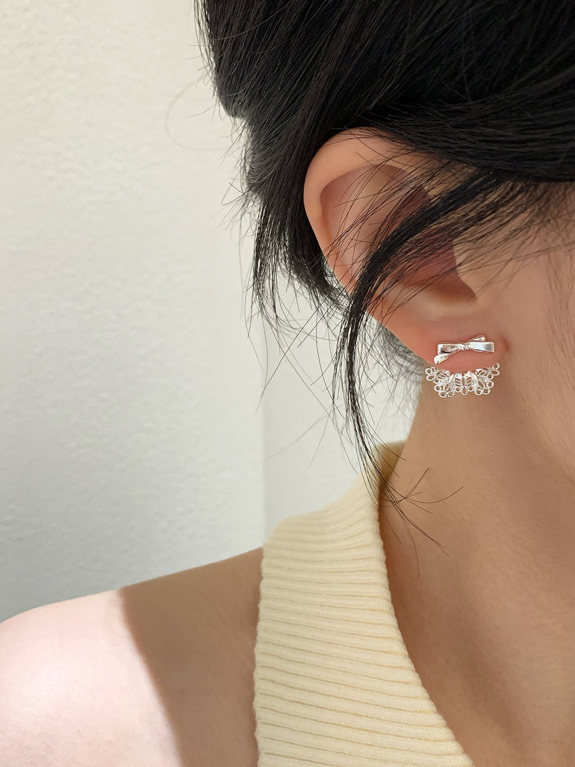 Suture Bow Tie Earrings