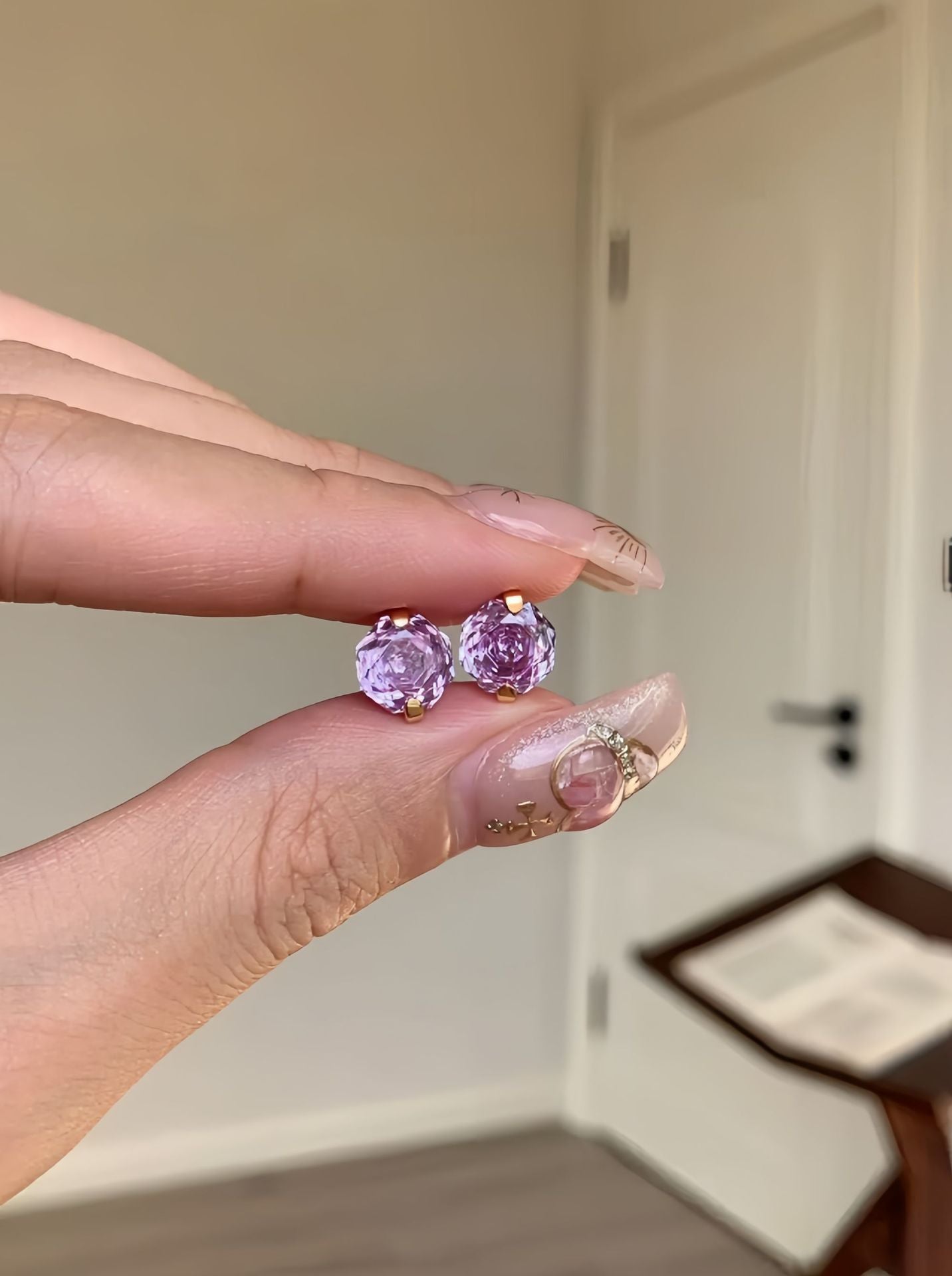 Tidal Pinky Rose Earrings & Necklace