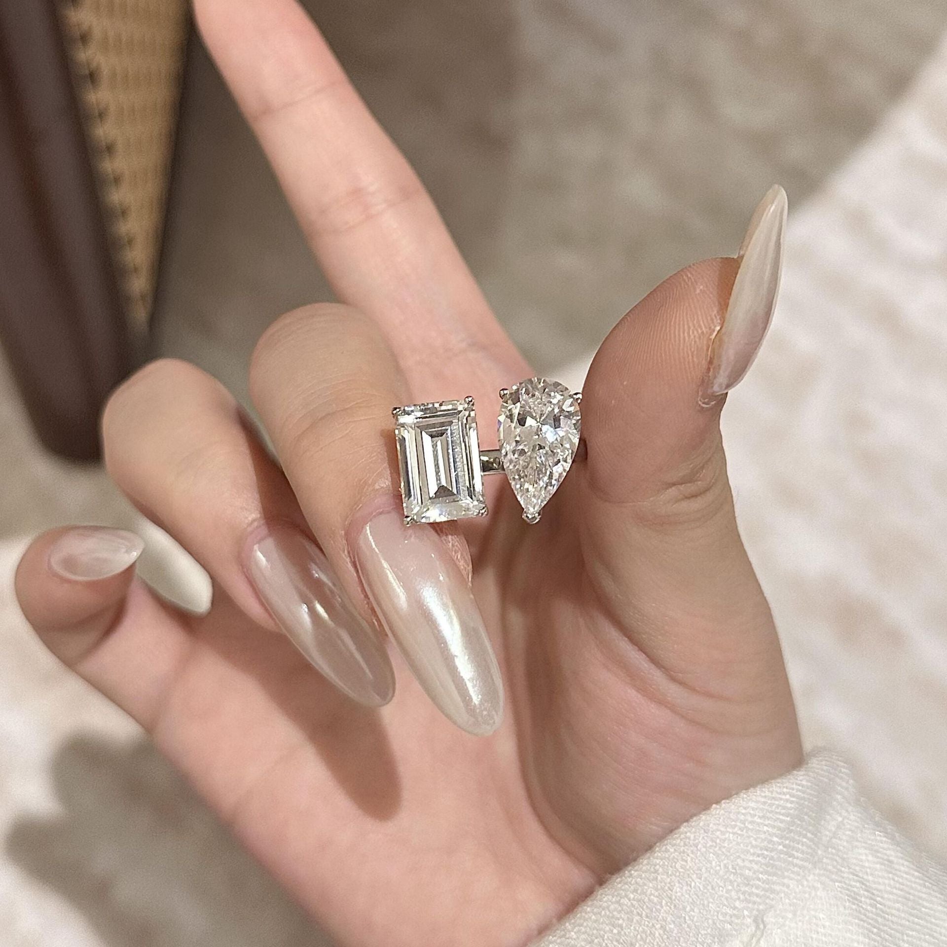 Tidal Dual Diamond Cuff Ring