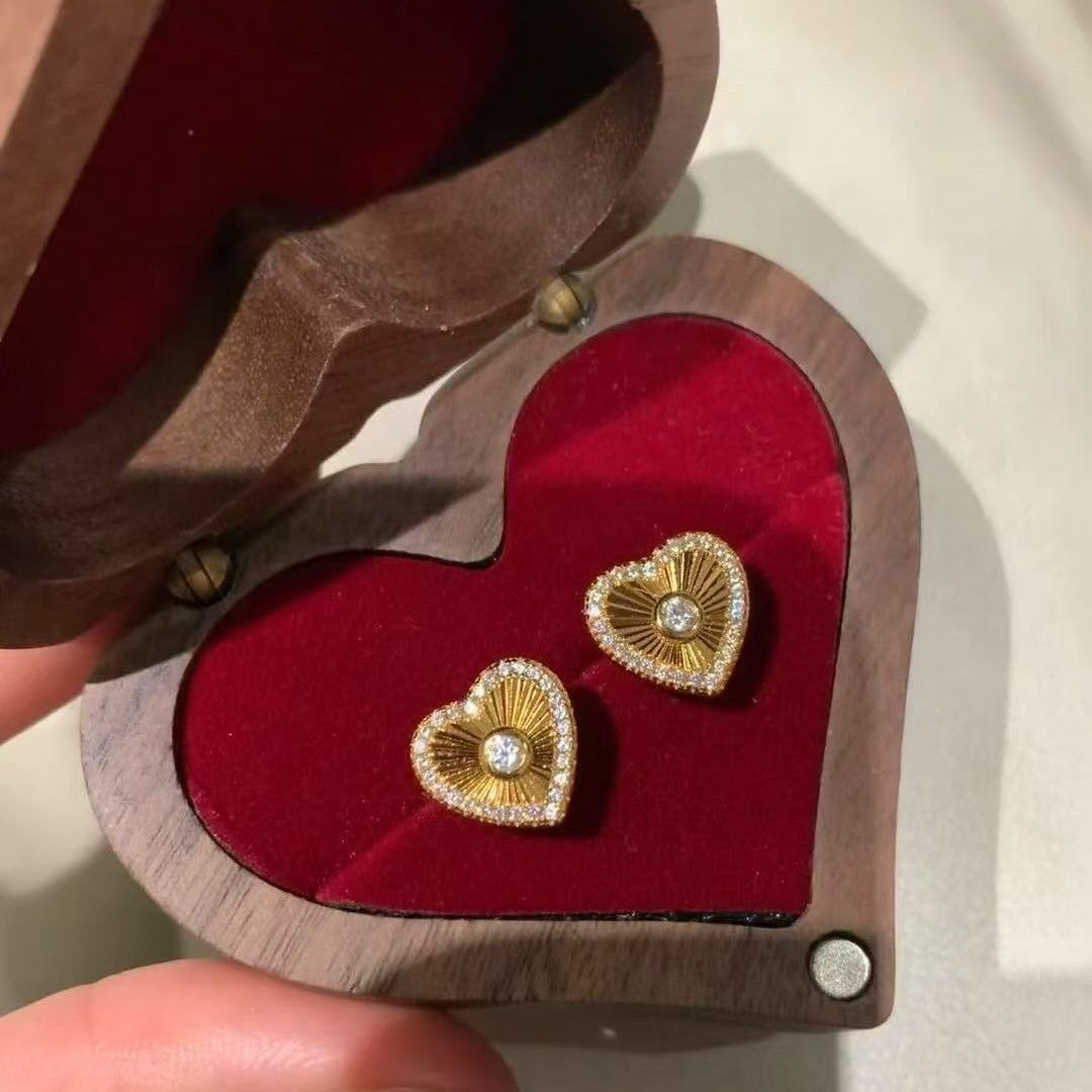 Heart Stud Earrings & Necklace