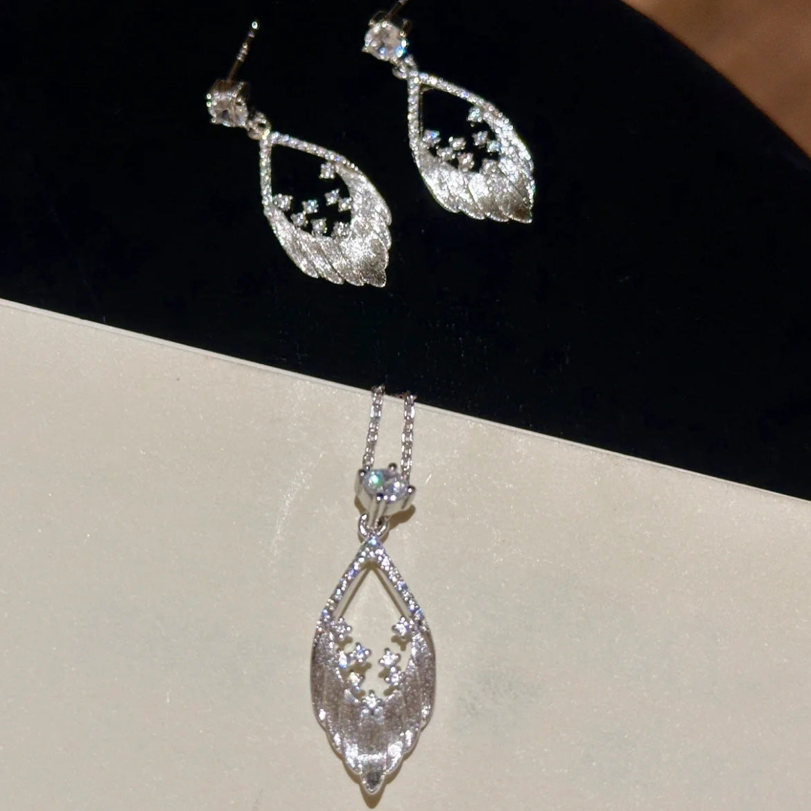 Feather Earrings & Necklace