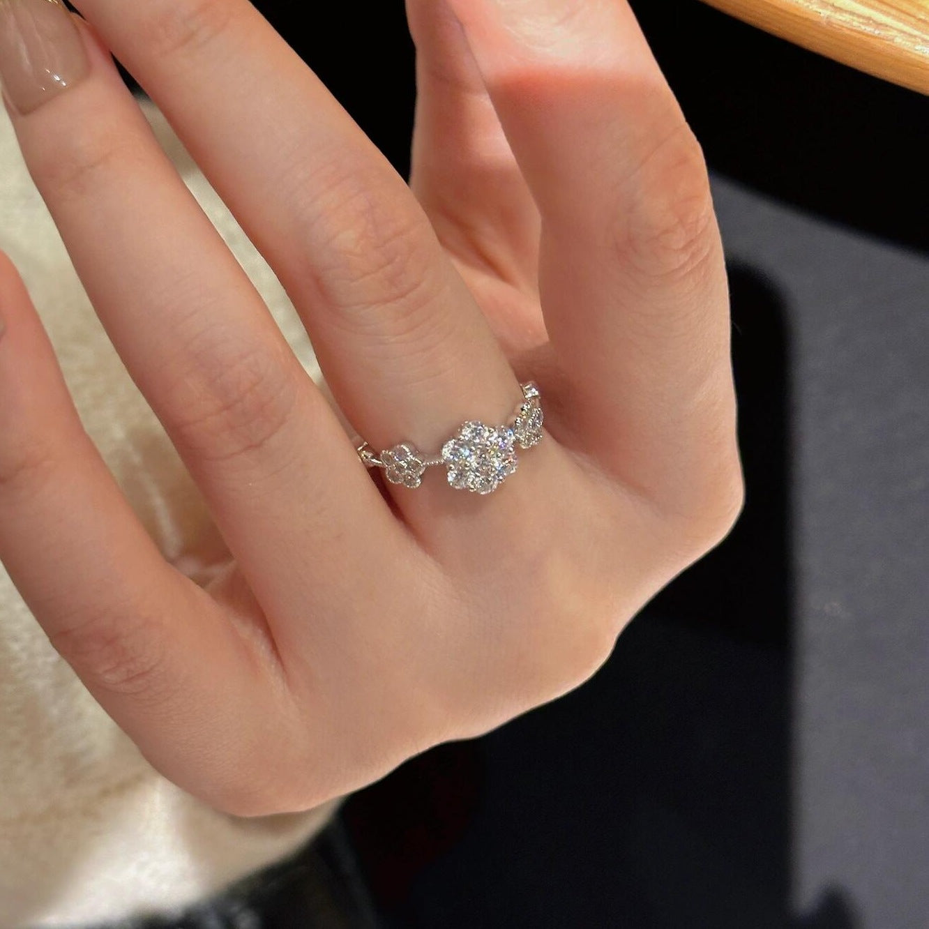 Lustre Multi Flower Ring