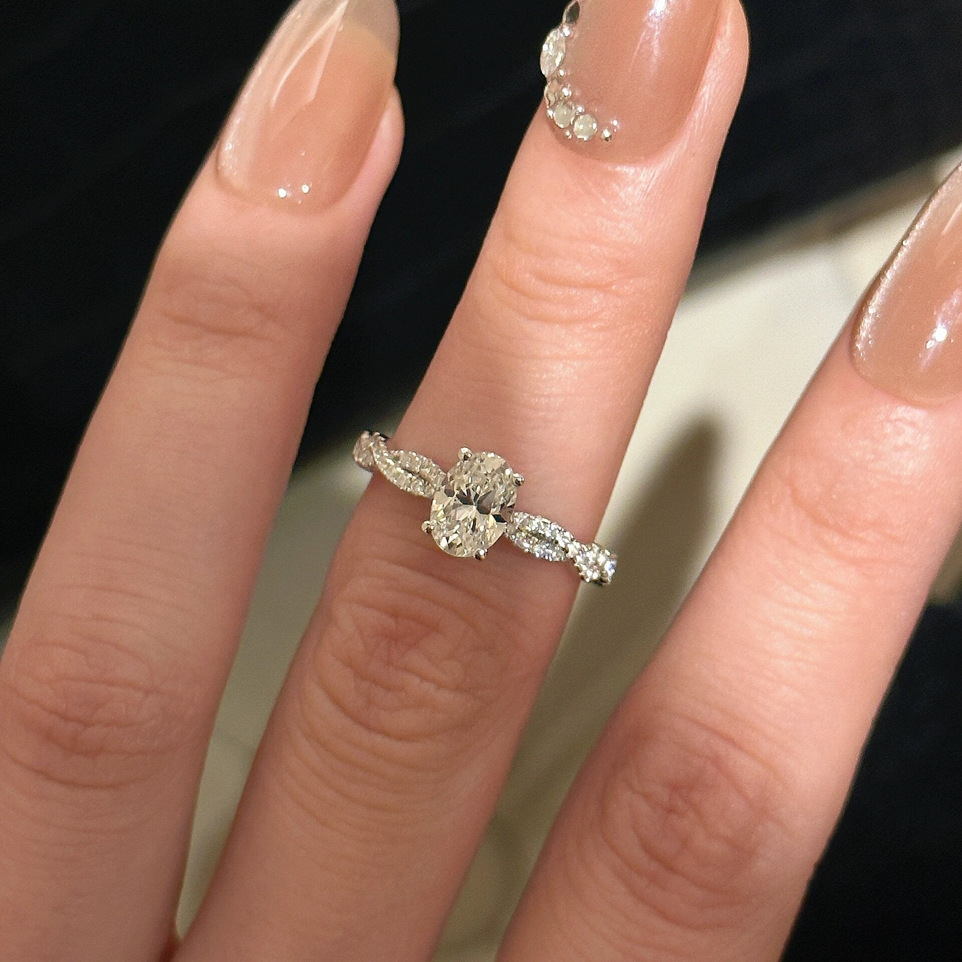 Tidal Twist Band Diamond Ring