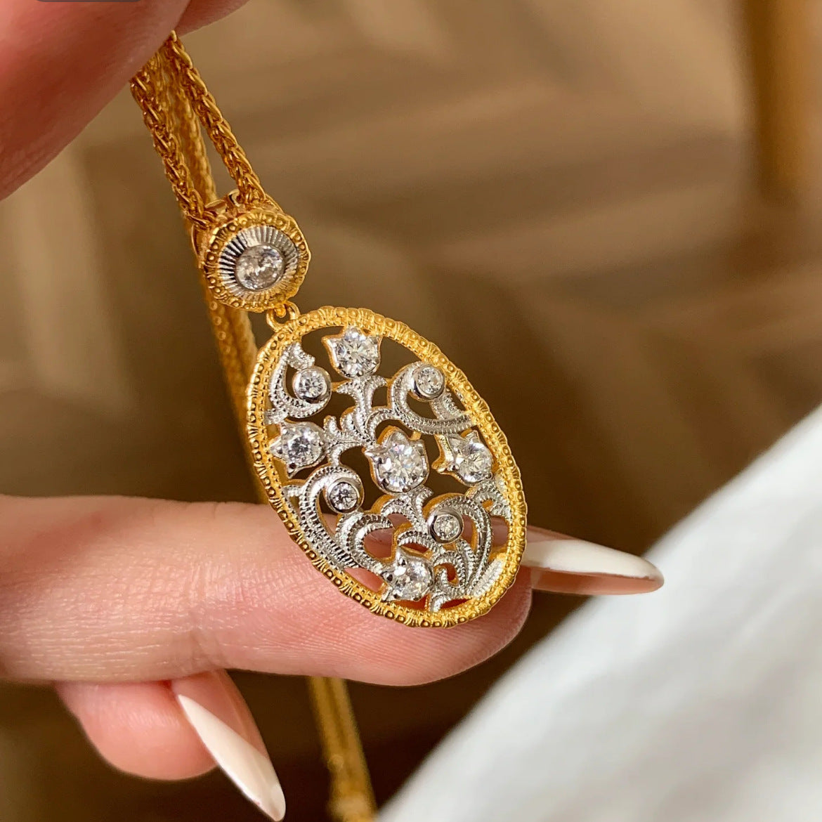 Lily of the Valley Hoop Earrings, Necklace & Ring