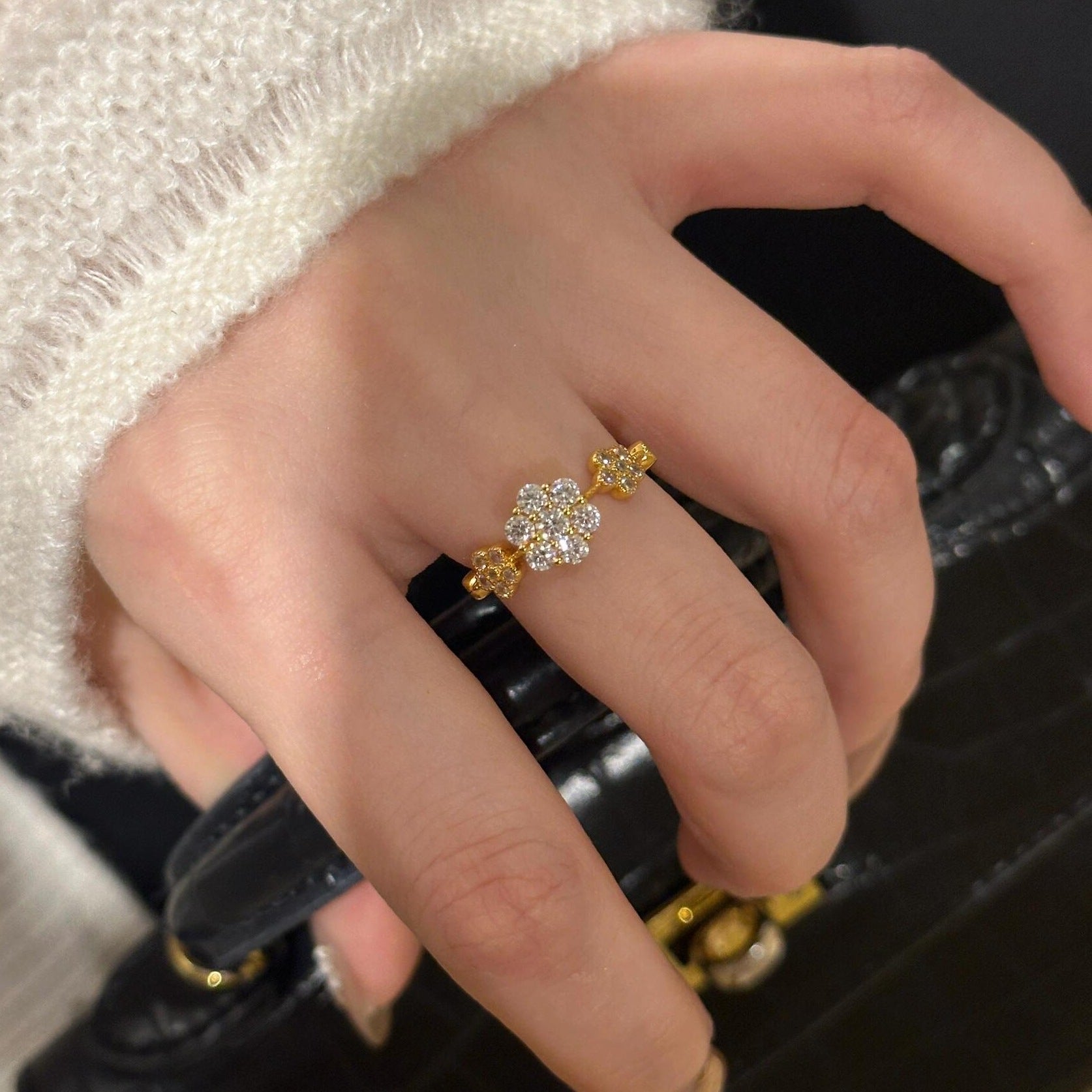 Lustre Multi Flower Ring