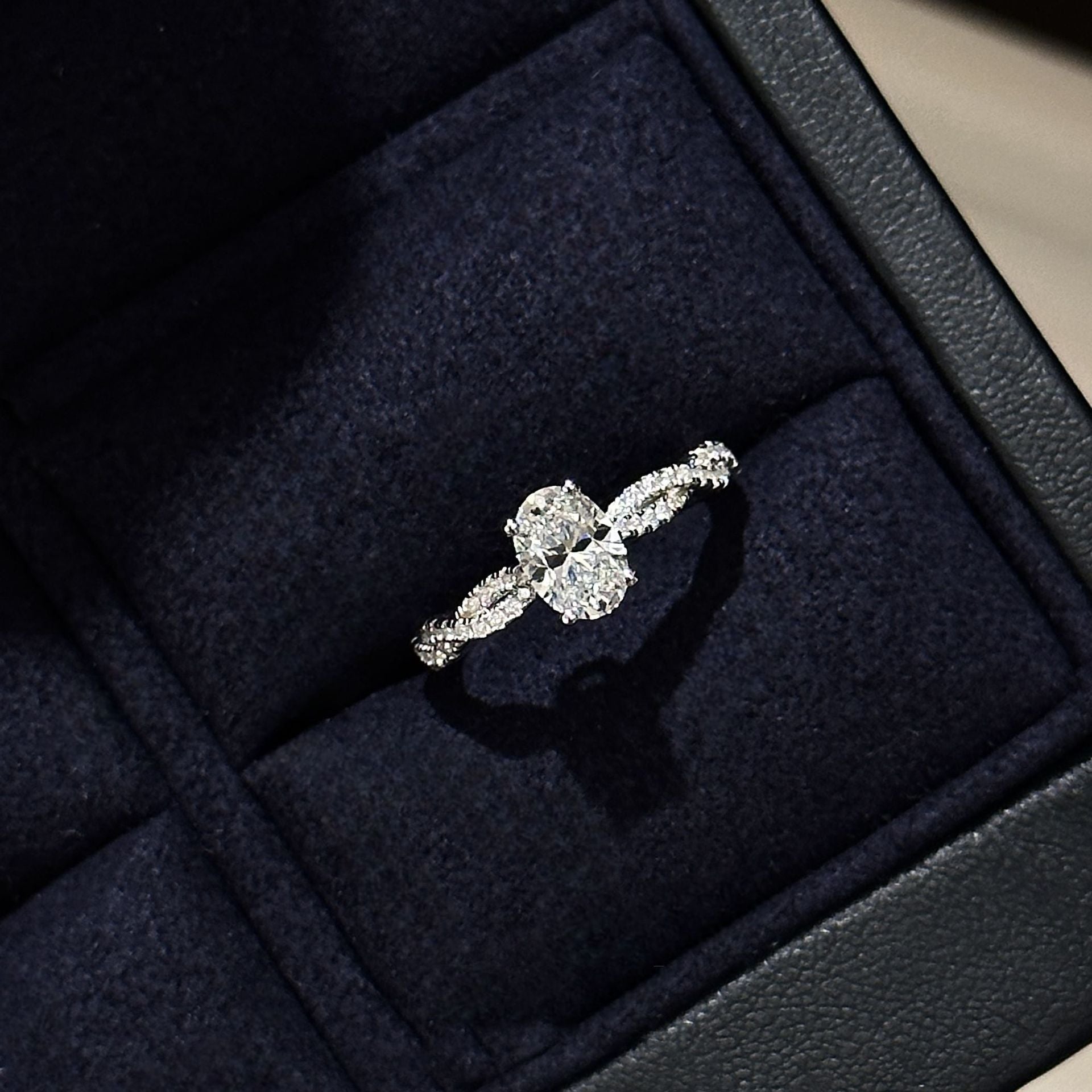 Tidal Twist Band Diamond Ring