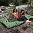 Self-Inflating Double Mattress - Pillow Pump, Waterproof, Lightweight