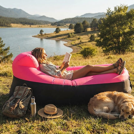 Inflatable Outdoor Sofa - Ergonomic Headrest, No-Pump Fill, Portable