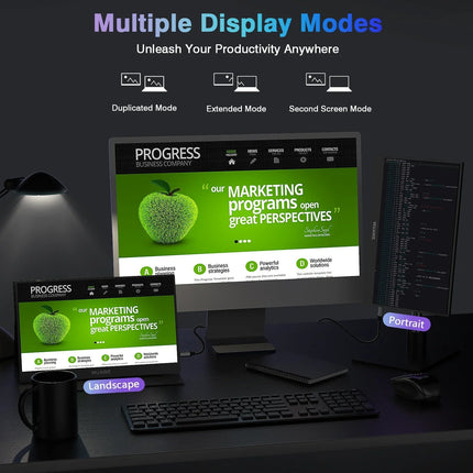 Portable Monitor for Laptop - 14-Inch 1080P, USB-C, HDMI Display, Slim