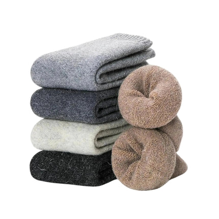 Wool Cashmere Socks - Thick Warm Winter Socks, Towel Knit Short Socks