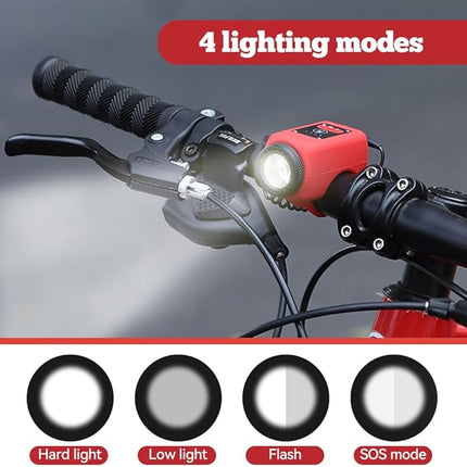Mountain Bike Electronic Horn - Rechargeable Bike Light and Loud Horn