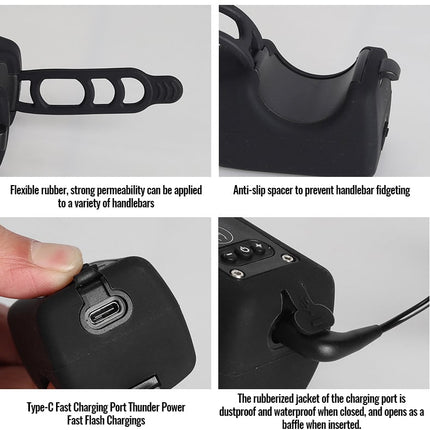 Mountain Bike Electronic Horn - Rechargeable Bike Light and Loud Horn