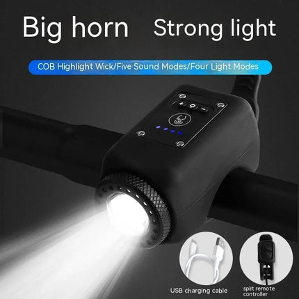 Mountain Bike Electronic Horn - Rechargeable Bike Light and Loud Horn