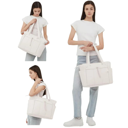 Quilted Puffer Tote Bag - Laptop Sleeve, Cup Holder, Work Trolley Sleeve