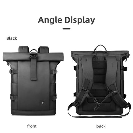 Expandable Rolltop Backpack - Waterproof, 17-Inch Laptop Fit, Anti-Theft
