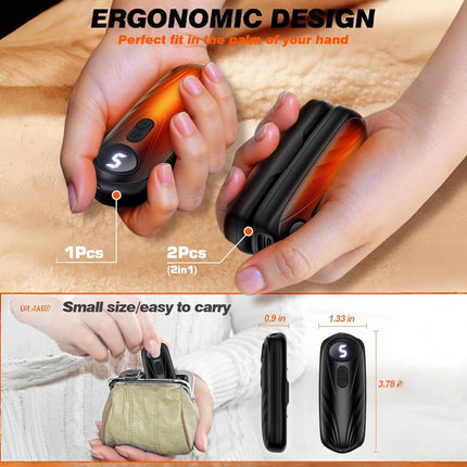 Rechargeable Hand Warmers - 2-in-1 Design, Adjustable Heat Levels