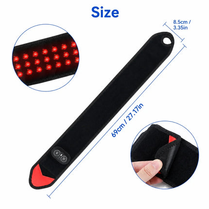 Red Light Wrist Massager - Adjustable Heat, Vibration, Cordless Glow