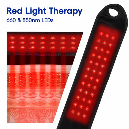Red Light Wrist Massager - Adjustable Heat, Vibration, Cordless Glow