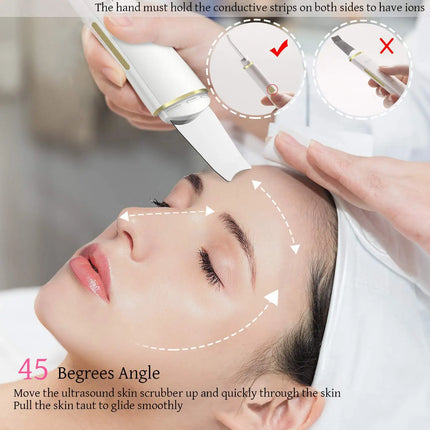 Ultrasonic Skin Scrubber & Pore Cleaner - 4-in-1 Facial Spatula