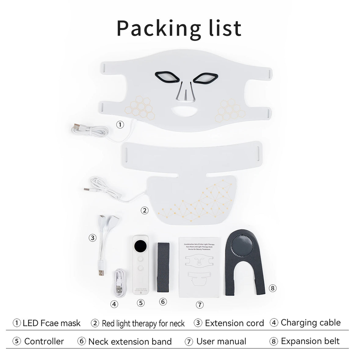 ManiHalo 3-Color LED Light Face & Neck Mask