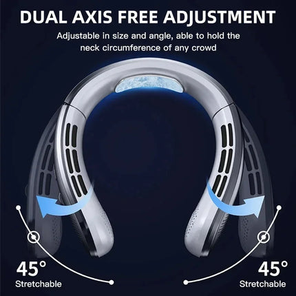 Bladeless Portable Neck Fan - 8000mAh Rechargeable Hands-Free Cooling