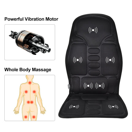 ManiPress Electric Vibrating Massager Chair Pad with Heat