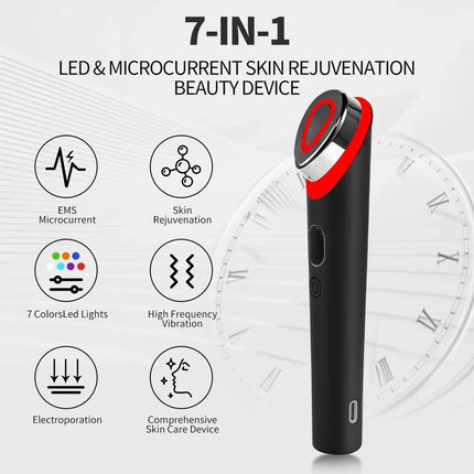 7-Color LED & EMS Facial Massager - 7 Modes, 5 Intensity Levels