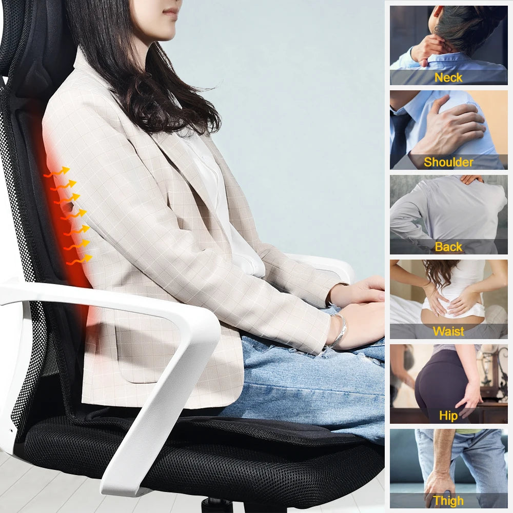 ManiPress Electric Vibrating Massager Chair Pad with Heat