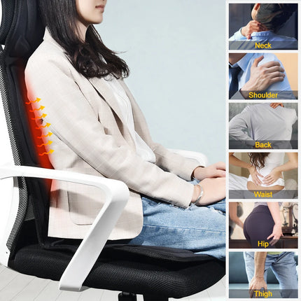 ManiPress Electric Vibrating Massager Chair Pad with Heat