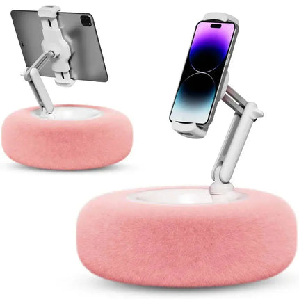 Pillow Tablet Stand - Plush Device Holder with 360 Rotating Arm, Tray