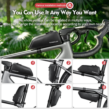 Bike Frame Bag - Top Tube Cycling Bag for MTB and Road Bikes, 3 Styles