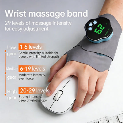 Electric Cordless Wrist Massager Wrap - 10-Mode Adjustable Massage Band