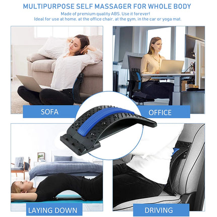 Multi-Level Lumbar Stretcher & Back Massager Cushion - Posture Support Board