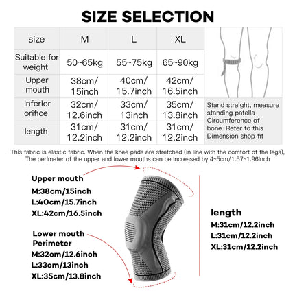Padded Knee Brace - 1-Pair Silicone Patella Tracking Support Set