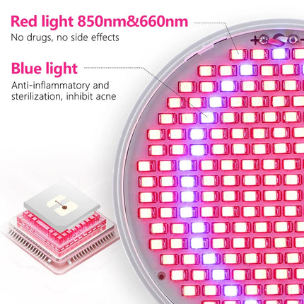 Red & Blue Light Lamp - 200-LED Full Body Stand for Skin Care
