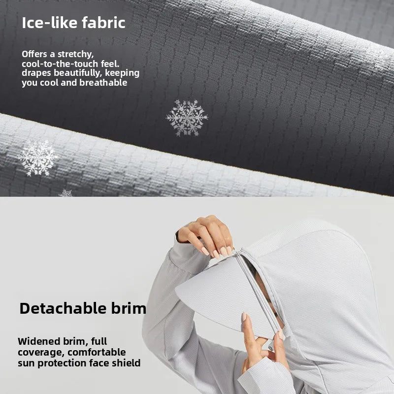 ManiBreeze Detachable UPF 50+ UV Sun Protection Hoodie Jacket for Woman