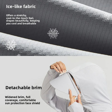 Detachable UPF 50+ UV Sun Protection Hoodie Jacket for Man - Wind-Resistant Brim