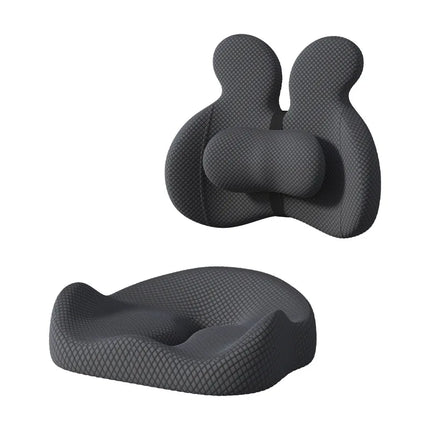 Ergonomic Memory Foam Lumbar Pillow & Seat Cushion Set - Matching Support Set