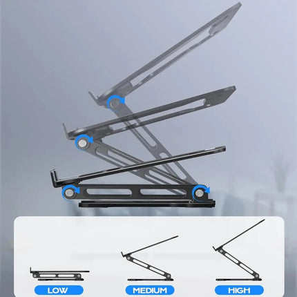 Adjustable Laptop Stand - Foldable Aluminum Riser for Laptop, Tablet
