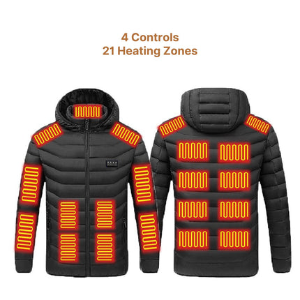 Heated Jacket - Unisex, 3-Mode USB Powered Carbon Fiber, Windproof, Quick Heat