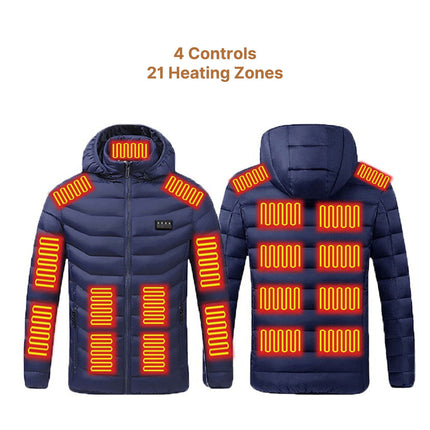 Heated Jacket - Unisex, 3-Mode USB Powered Carbon Fiber, Windproof, Quick Heat