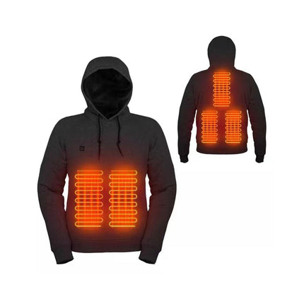 Heated Hoodie for Men - USB Powered, 3 Heat Levels, Chest & Back Warmth