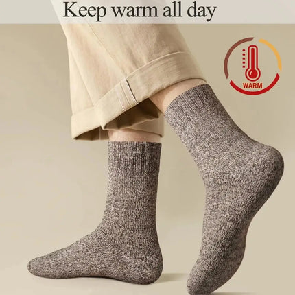 Wool Cashmere Socks - Thick Warm Winter Socks, Towel Knit Short Socks