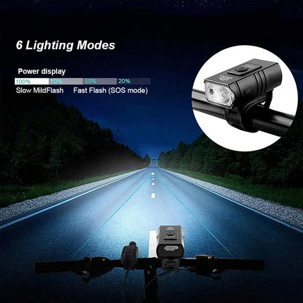 LED Bike Light - USB Rechargeable Front Headlight and Rear Tail Light